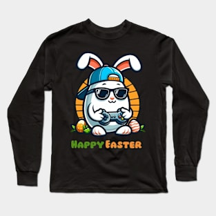 "Video Game Bunny Eggs Happy Easter Day" Festive Tee Long Sleeve T-Shirt